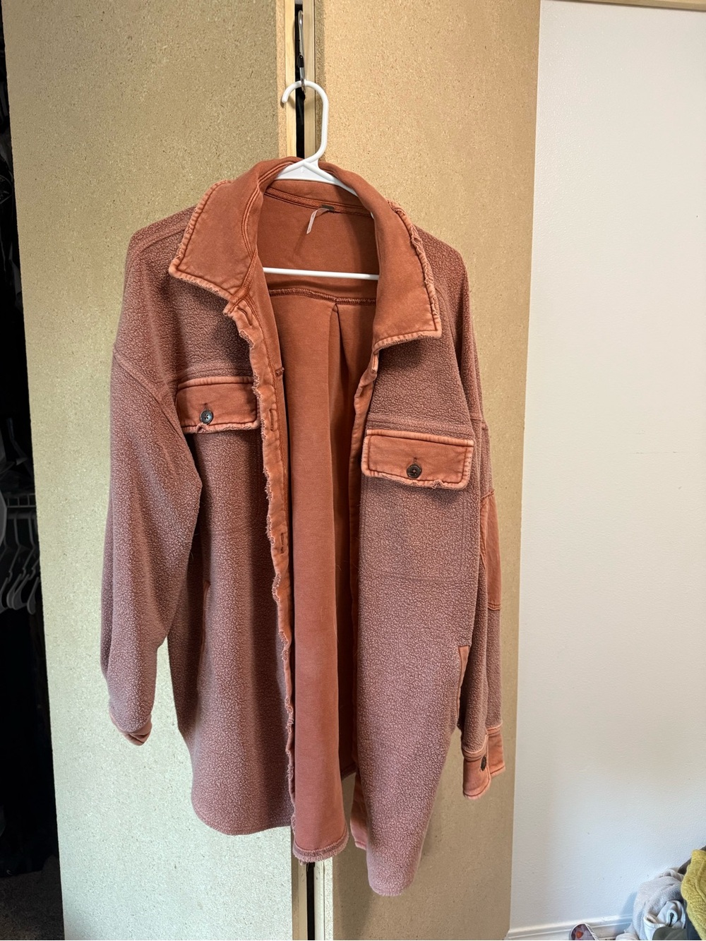 Free People Oversized Rust Shacket Cardigan